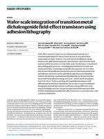Wafer-scale integration of transition metal dichalcogenide field-effect transistors using adhesion lithography