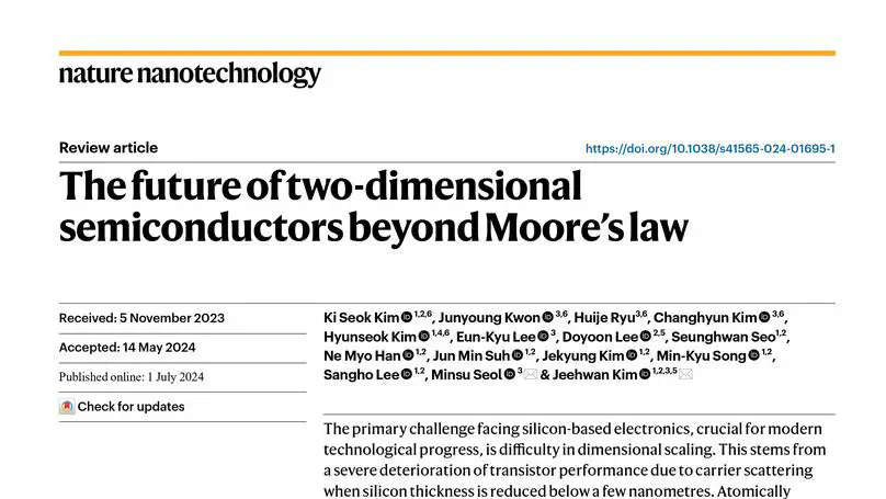 The future of two-dimensional semiconductors beyond Moore's law