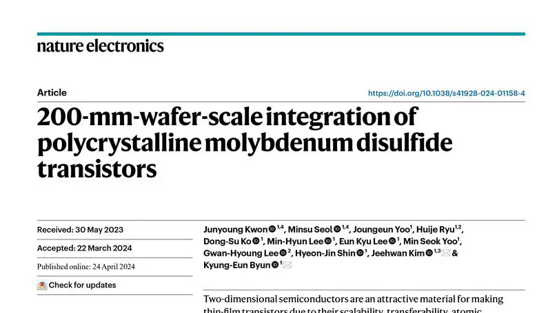 200-mm-wafer-scale integration of polycrystalline molybdenum disulfide transistors