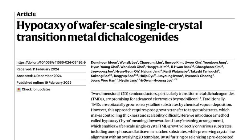 Hypotaxy of wafer-scale single crystal transition metal dichalcogenides